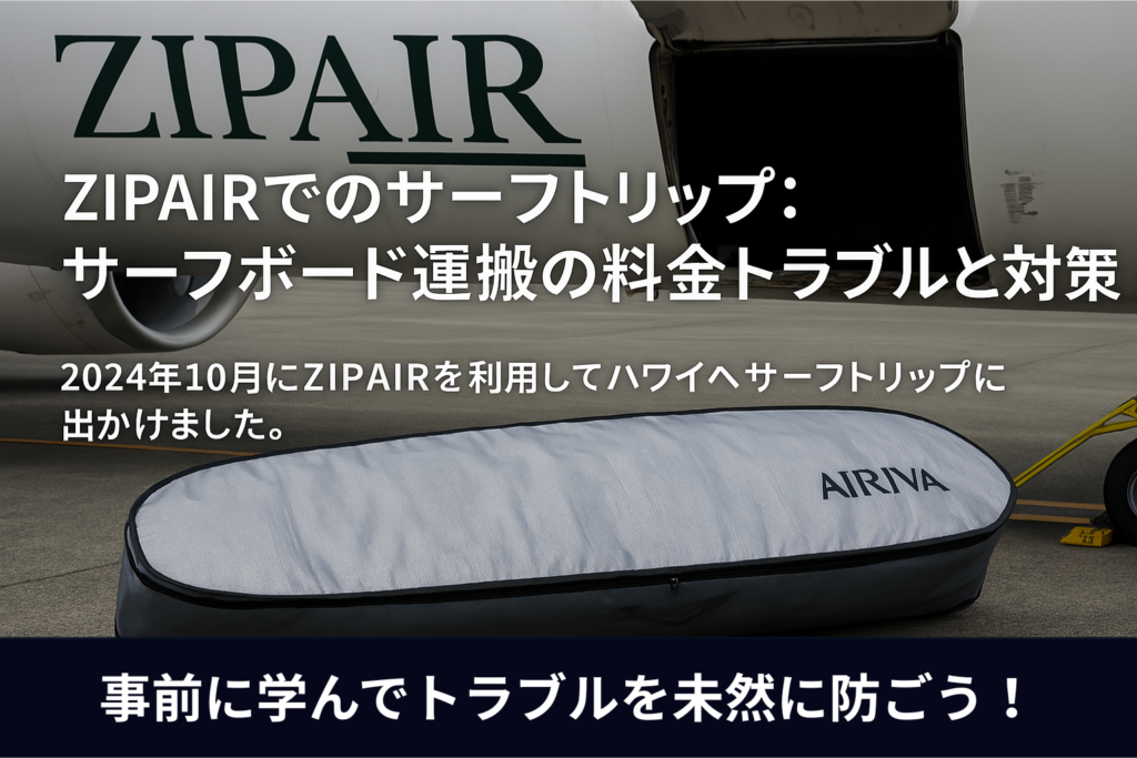 ZIPAIRでのサーフトリップ:サーフボード運搬の料金トラブルと対策
